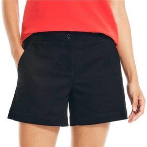 Womens Mid-Rise Cotton Shorts, Summer 5 Black